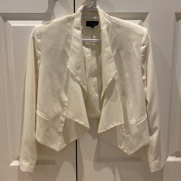 Topshop white cropped blazer size 6 - Picture 1 of 2